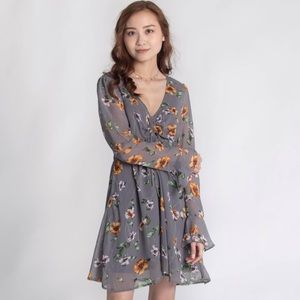 Grey Floral Dress